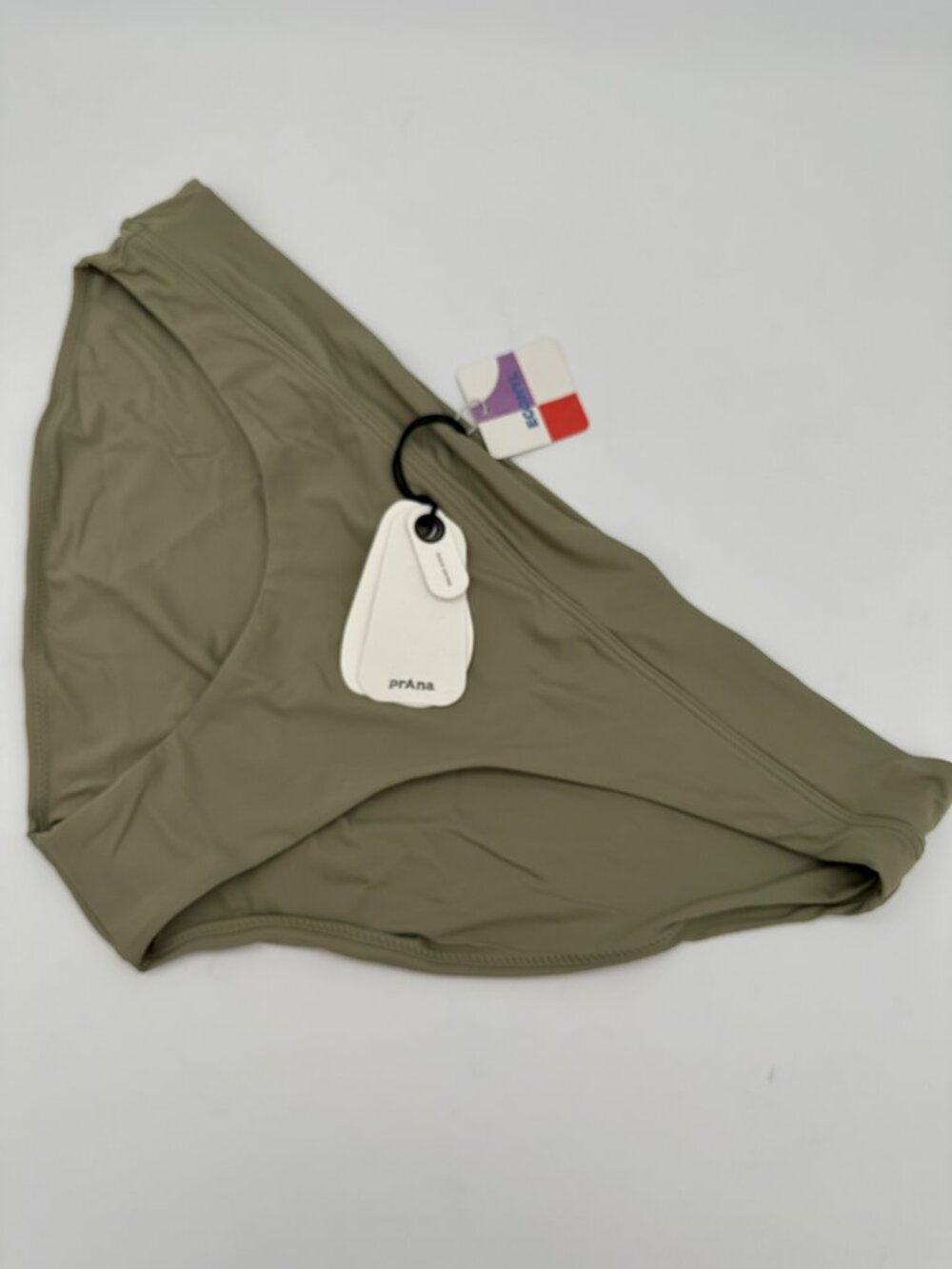 prAna Womens Summer Wave Full Coverage Bikini Swim Bottom Size Small Light Olive